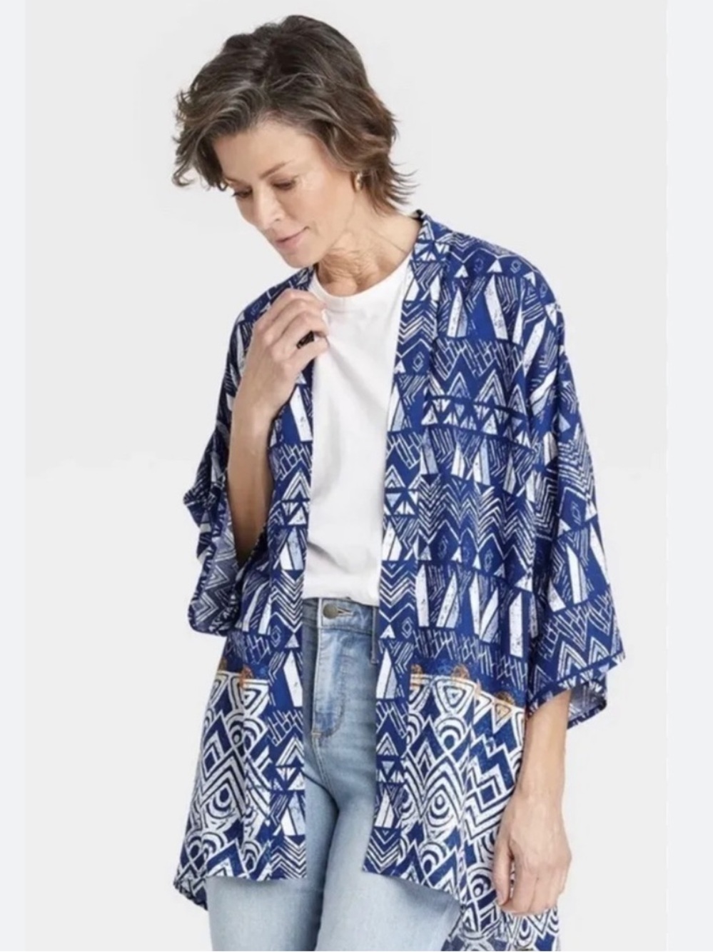 Knox Rose Surfs Up Kimono Duster, Open Relaxed Fit size M/L